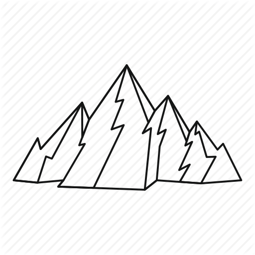 Mountain Outline Logo - Hill, ice, logo, mountain, outline, snow, winter icon