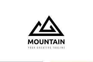 Mountain Outline Logo - Mountain logo Logo Templates Creative Market