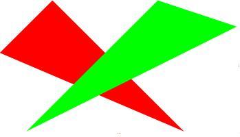 Red and Green Triangle Logo - split triangles on overlap