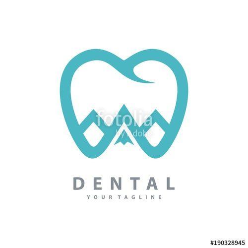 Mountain Outline Logo - Dental Clinic Logo, Dental Logo, Mountain Dental Logo Outline Design