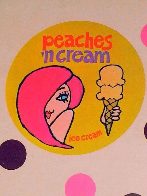 BR Ice Cream Logo - 1970s Baskin Robbins Peaches n Cream ice cream logo. Remember Back