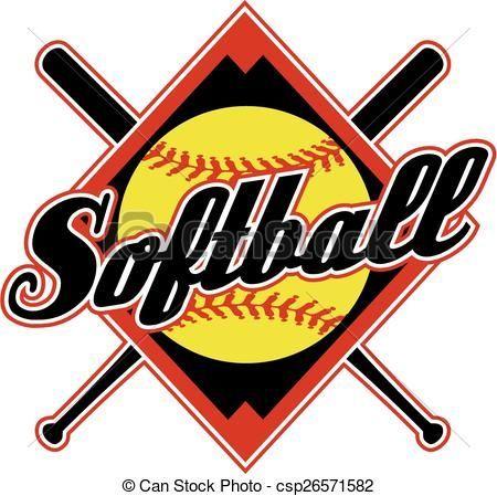 Softball Logo - Vector - softball design - stock illustration, royalty free ...
