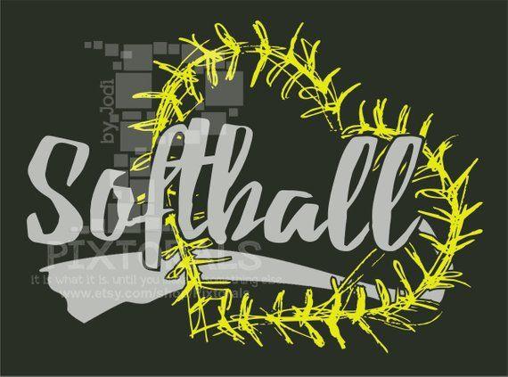 Softball Logo - Softball logo with heart laces Softball as PNG JPG high