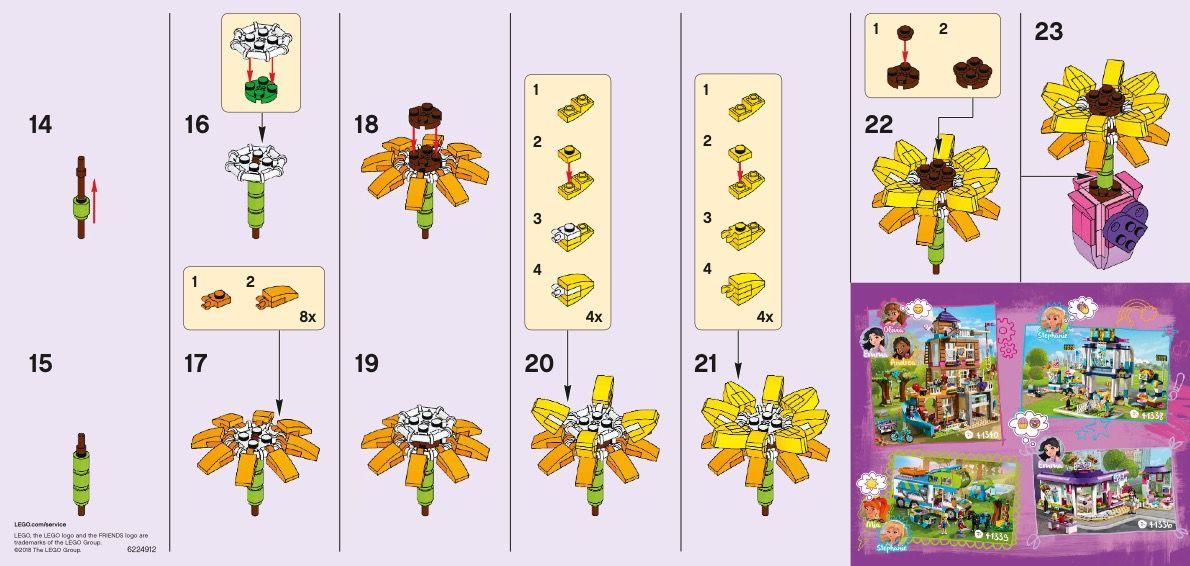 Flower and Friends Logo - LEGO Friendship Flower Instructions 30404, Friends