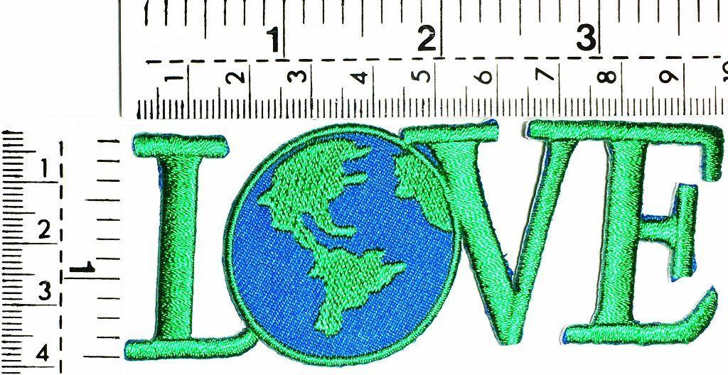 Cartoon Earth Logo - Amazon.com: Love Earth Logo kids cartoon patch Applique for Clothes ...