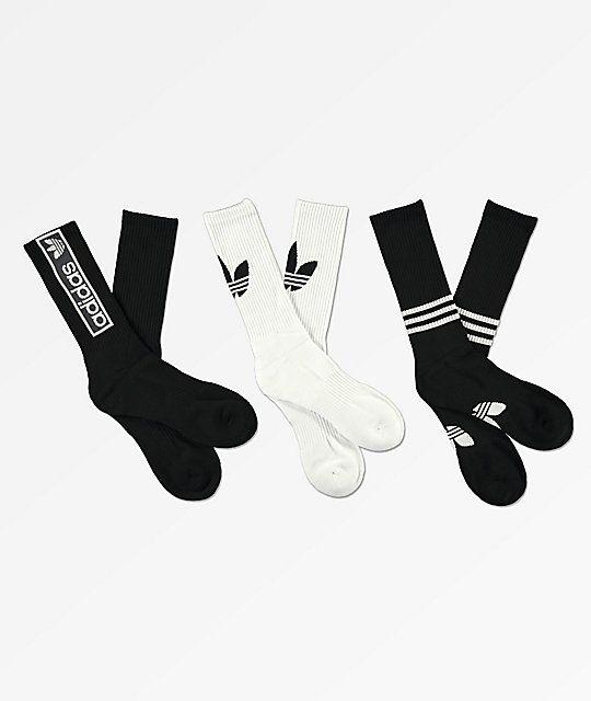Black Adidas Logo - adidas Logo Graphic 3 Pack Crew Socks | Zumiez