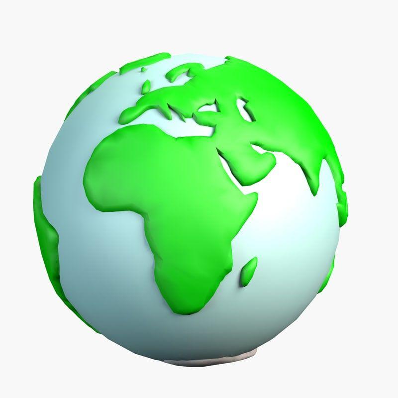 Cartoon Earth Logo - 3d model cartoon stylized earth