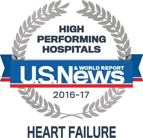 Healthgrades Heart Logo - Celebrating National Recognition for Cardiology Excellence. Orange