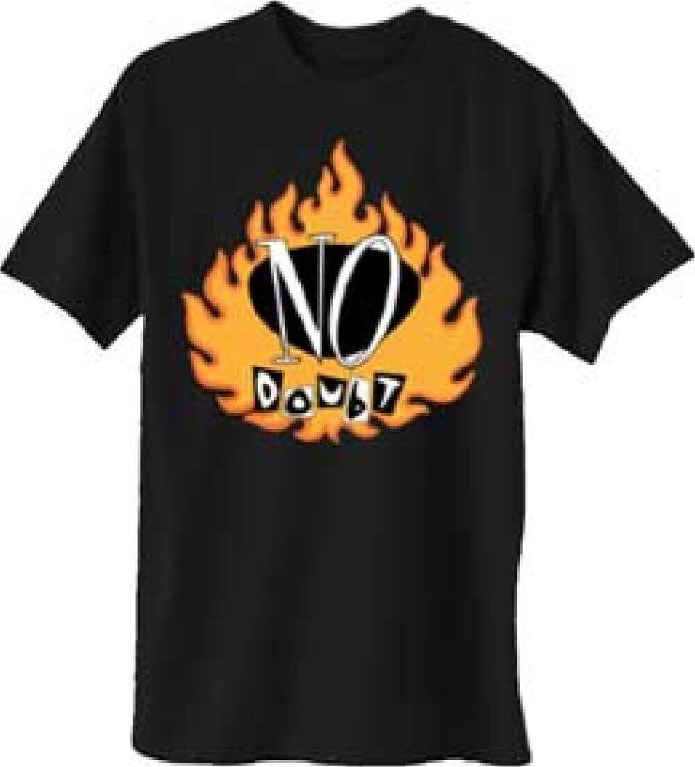 No Doubt Logo - No Doubt Flame Logo Men's Black T-shirt