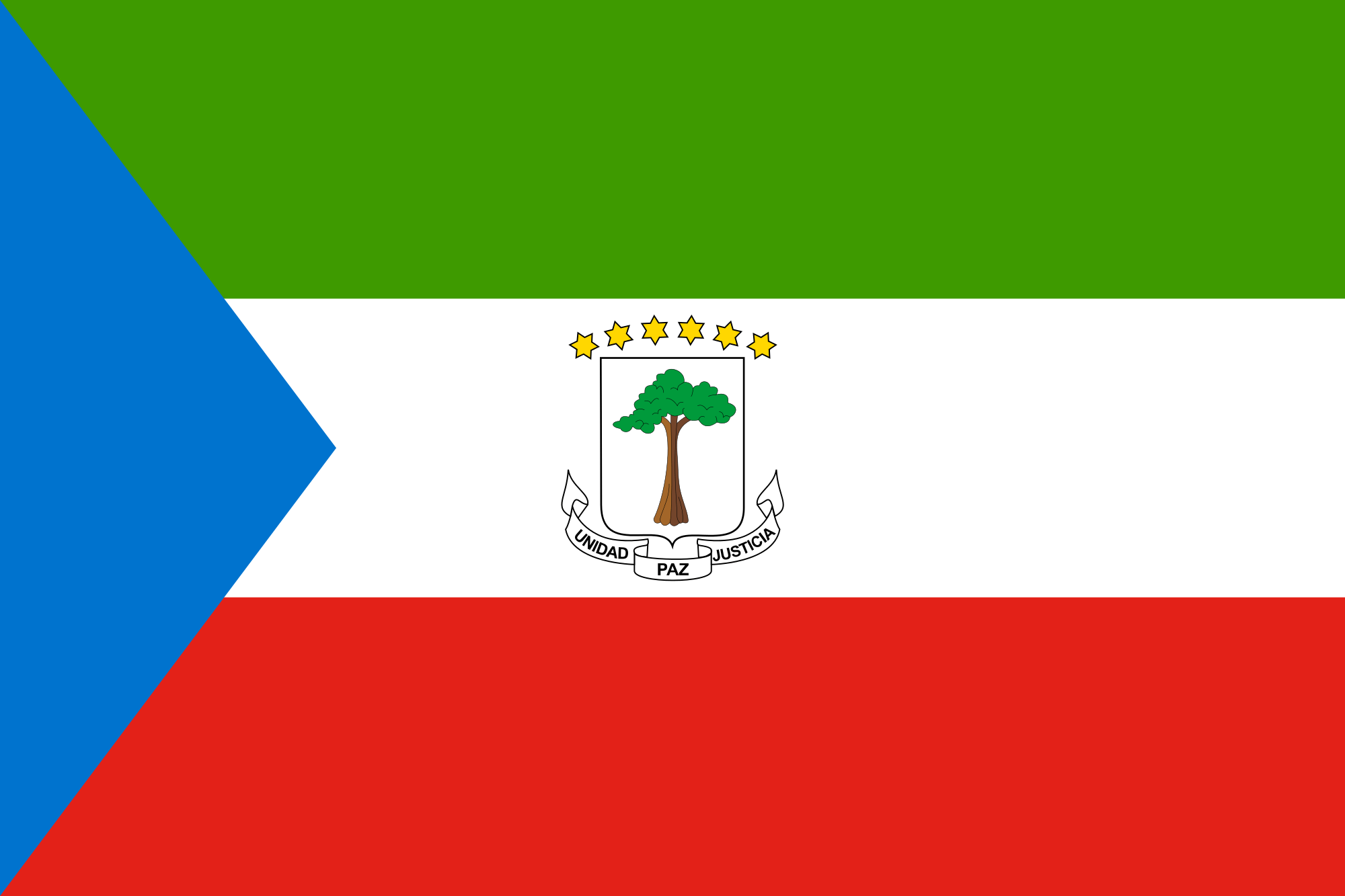 Red White Blue Triangle Logo - Flag of Equatorial Guinea