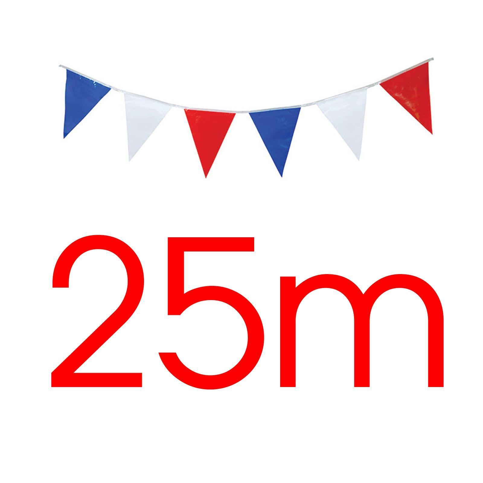 Red White Blue Triangle Logo - 82ft Flag Pennant Red White and Blue PVC Party Bunting Triangle