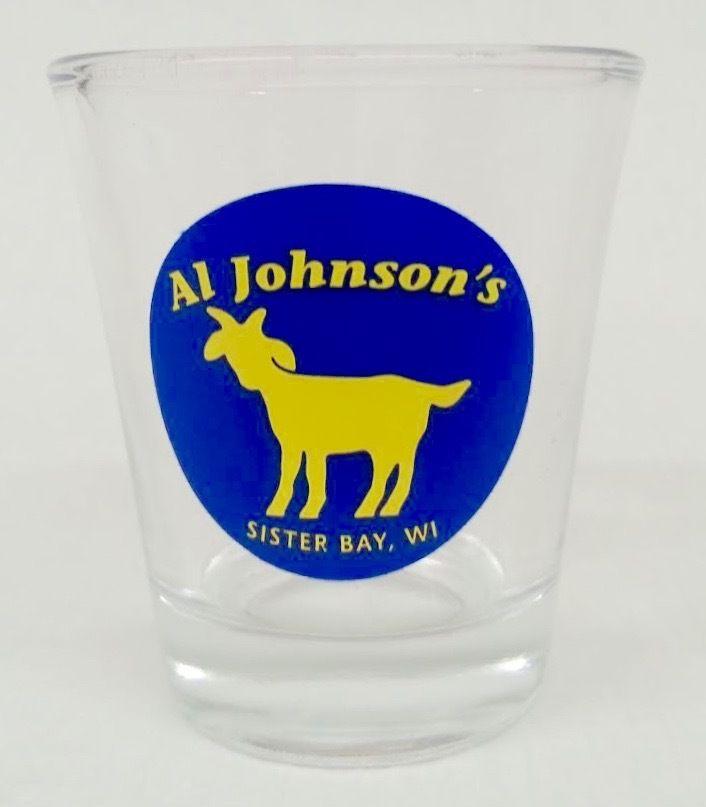 Swedish Restaurant Logo - Al Johnson's Goat Logo Shot Glass Johnsons Swedish Restaurant Butik