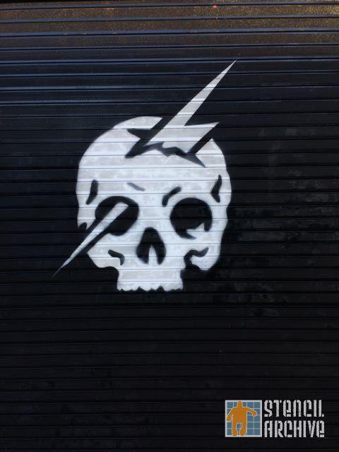 Skull with Lightning Bolt Logo - SF Upper Haight skull lightning bolt