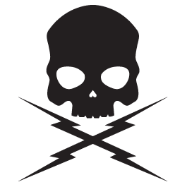 Skull with Lightning Bolt Logo - Lightning Skull car decal | Dezign With a Z