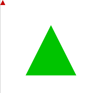 Red and Green Triangle Logo - OpenGL: scale then translate? and how?