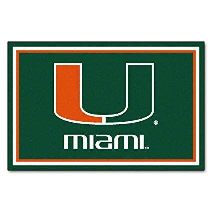 University of Miami Logo - Amazon.com : University of Miami Mascot Area Rug : Sports & Outdoors