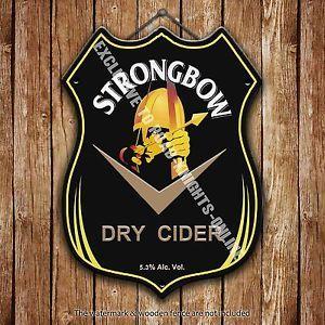 Strongbow Logo - Strongbow Dry Cider Beer Advertising Bar Pub Metal Pump Badge Shield ...
