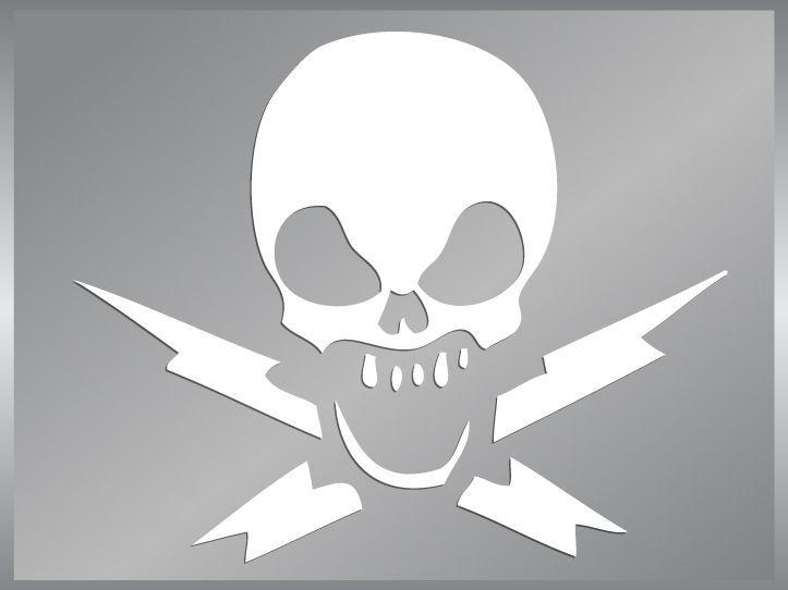 Skull with Lightning Bolt Logo - Skull and Lightning Bolts vinyl decal stickers Pirates on PopScreen