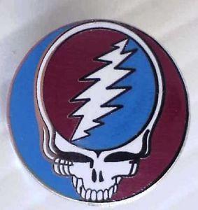 Skull with Lightning Bolt Logo - GRATEFUL DEAD SKULL AND LIGHTNING BOLT CLOISSONE PIN 1980'S ERA