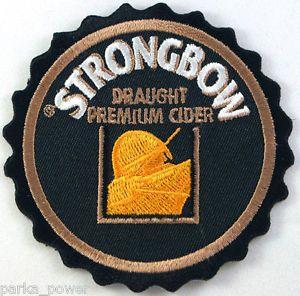Strongbow Logo - Strongbow Draught Premium Cider Patch, Embroidered iron on patch, 3