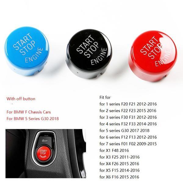 Red Blue F Logo - BMW Engine Start Stop Button Cover (Black/Red/Blue) – Bmw League