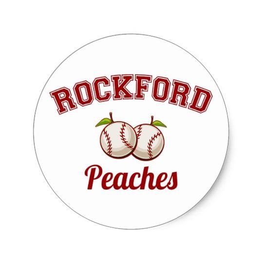 Rockford Peaches Logo - Rockford Peaches Classic Round Sticker | Zazzle.com