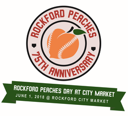 Rockford Peaches Logo - Rockford Peaches 75th Anniversary Women's Baseball