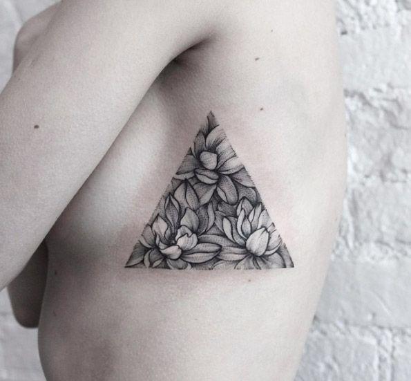 Triangle Lotus Flower Logo - lotus-flower-triangle - TattooBlend