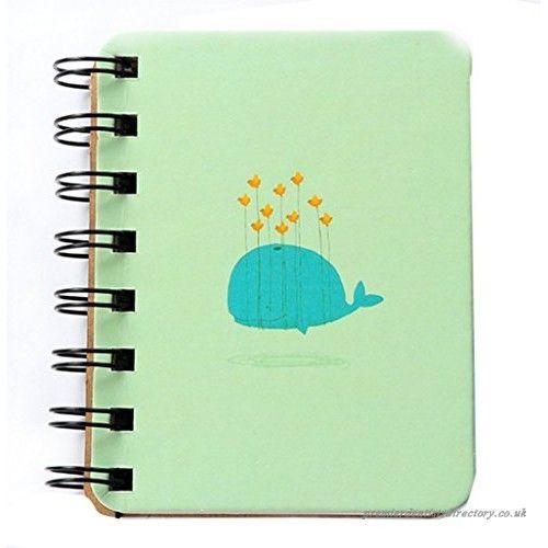 Green and Blue Whale Logo - Cosanter Wirebound Notebook Lovely Blue Whale Pattern Hardcover 160