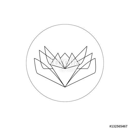 Triangle Lotus Flower Logo - Lotus flower into a circle, geometric logo element. Vector ...