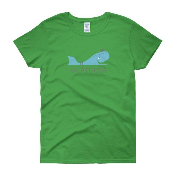 Green and Blue Whale Logo - Blue Whale T Shirt (Women's). Driving Route 66