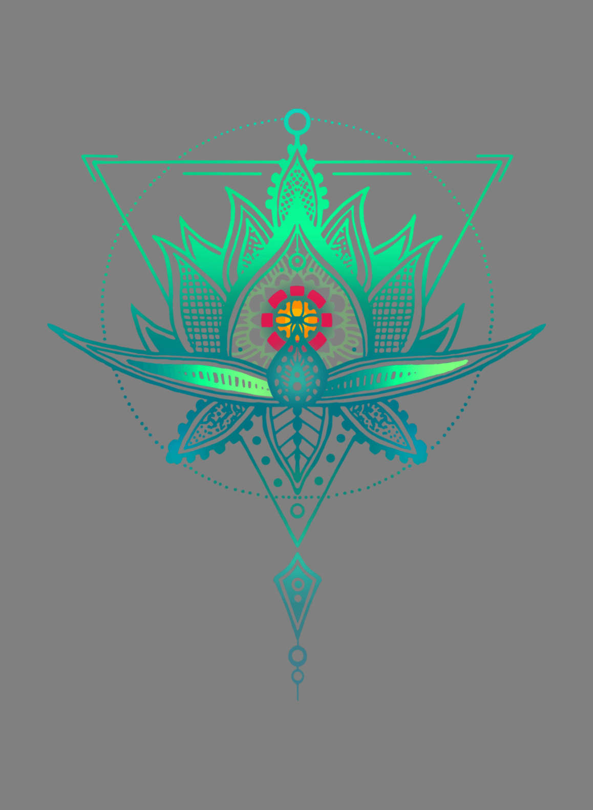 Triangle Lotus Flower Logo - Oriental Geometric Lotus Triangle | Bull-dogs T Shirts | Shirts