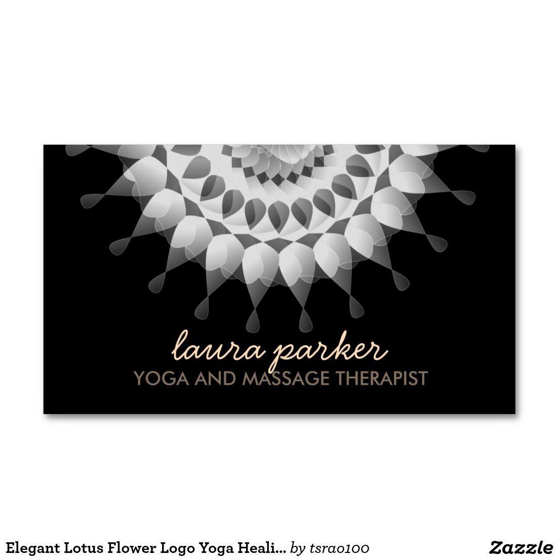 Triangle Lotus Flower Logo - Elegant Lotus Flower Logo Yoga Healing Health Business Card ...