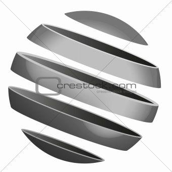 Sliced Globe Logo - Image 3559776: sliced metal globe from Crestock Stock Photos