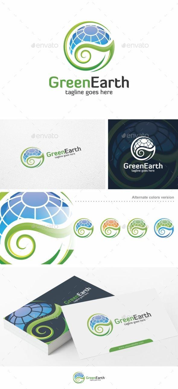 Sliced Globe Logo - Green Earth / Globe Logo Template100 Re-sizable vector 100 Editable ...