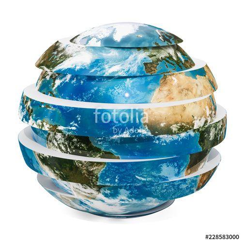 Sliced Globe Logo - Sliced Earth Globe, 3D rendering