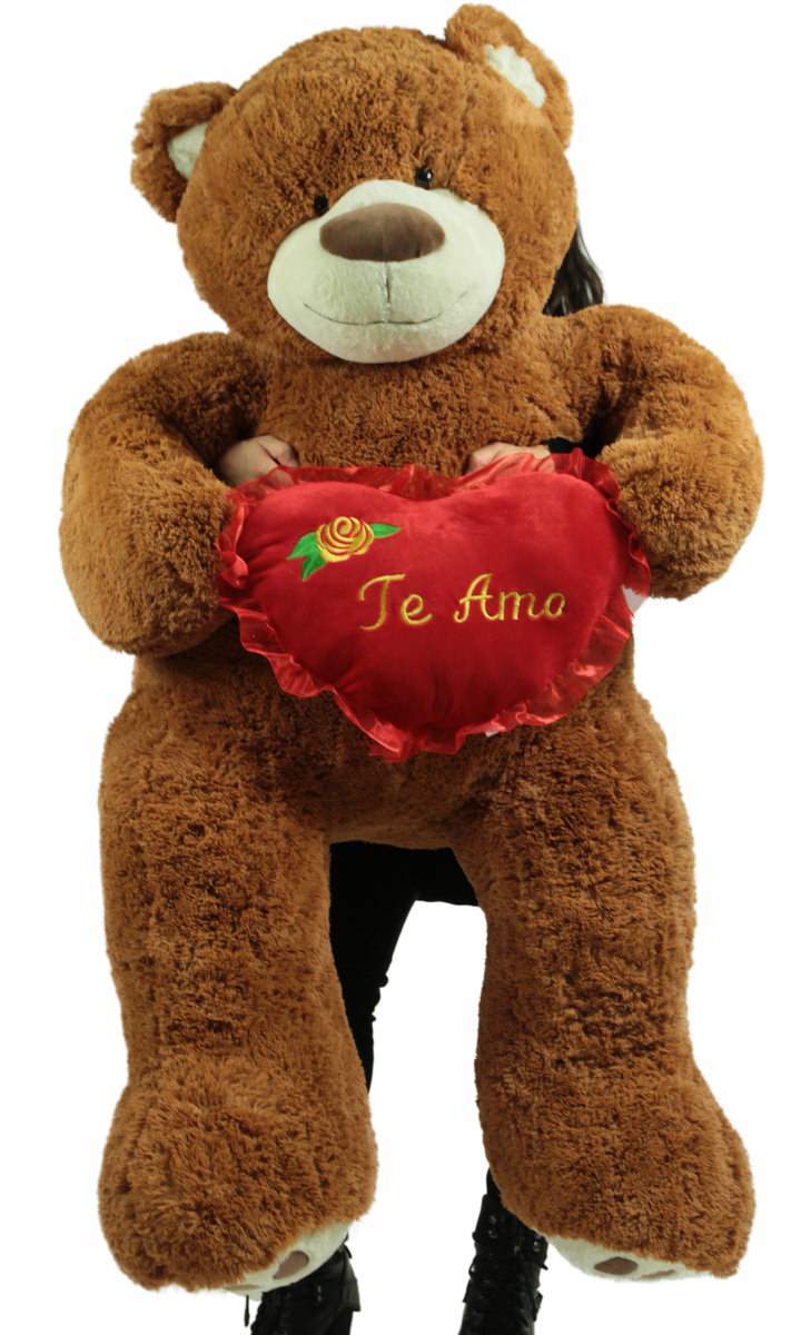 Red Bear Amo Logo - Te Amo Giant 5 Foot Brown Teddy Bear Soft I Love You Plush Holds ...