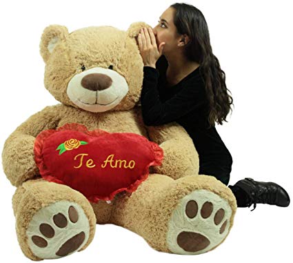 Red Bear Amo Logo - Big Plush Te Amo Giant Teddy Bear 5 Foot Soft Teddybear