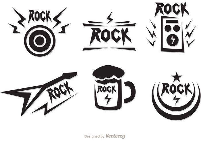 80s Rock Band Logo - Rock Music Symbols Vectors Pack