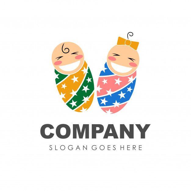 Cute Baby Logo - Cute baby logo design vector Vector