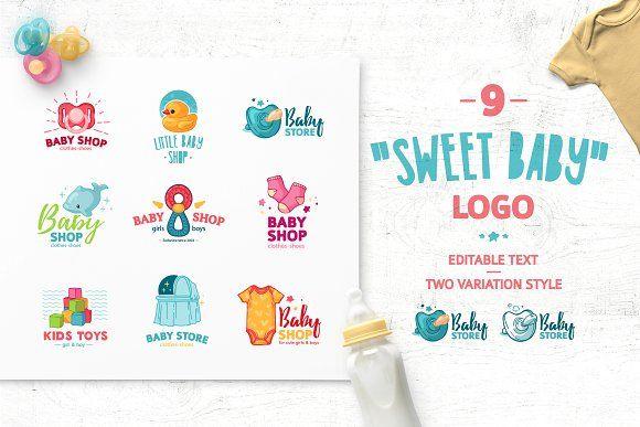 Cute Baby Logo - Cute Baby Shop Logo Graphics Creative Market