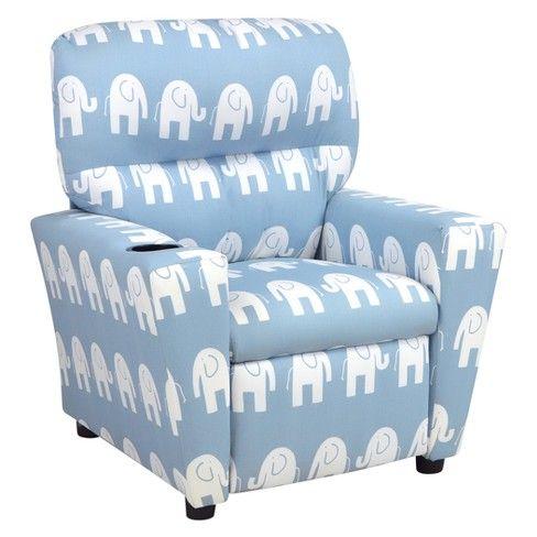 Blue Kangaroo Company Logo - Kids' Recliner With Cupholder - Ele Weathered Blue - Kangaroo ...