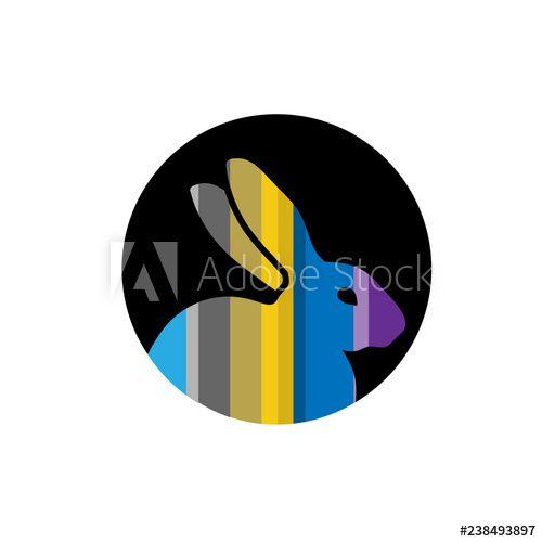 Colorful Rabbit Logo - Stylized colorful rabbit in Circle for Mascot Logo Template - Buy ...