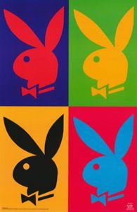 Colorful Rabbit Logo - POSTER : PLAYBOY - RABBIT HEAD LOGO - 4 COLORS - FREE SHIPPING ...