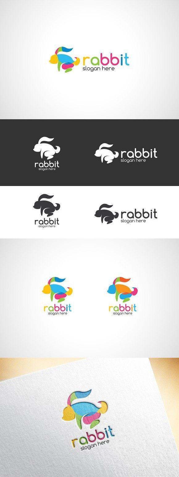 Colorful Rabbit Logo - Colorful Rabbit Logo Template. Animal. Logo templates