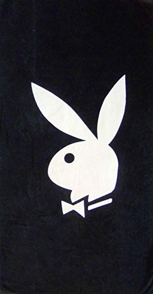 White Rabbit Logo - Amazon.com: Black Playboy Beach Towel with White Rabbit Head Logo ...