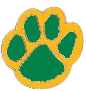 Yellow Paw Logo - Paw Print, green/yellow