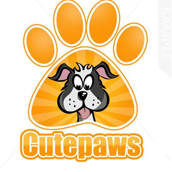 Yellow Paw Logo - Cute Dog Paw Logo Design