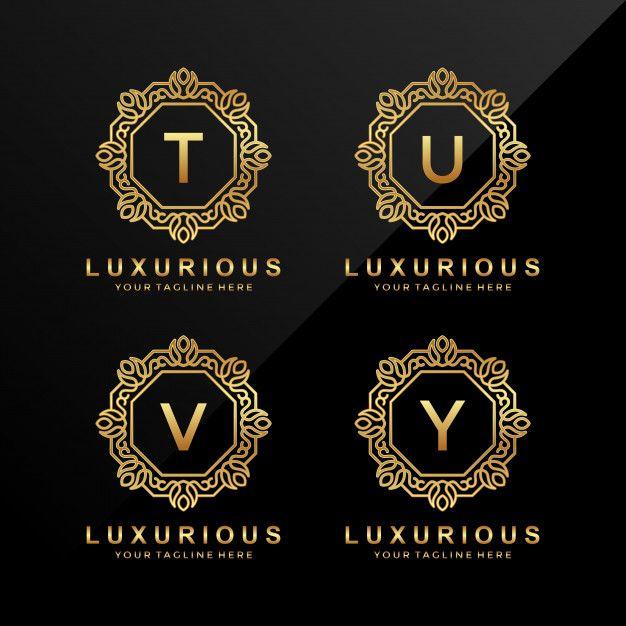 Gold U Logo - T, u, v, y luxury letter logo Vector