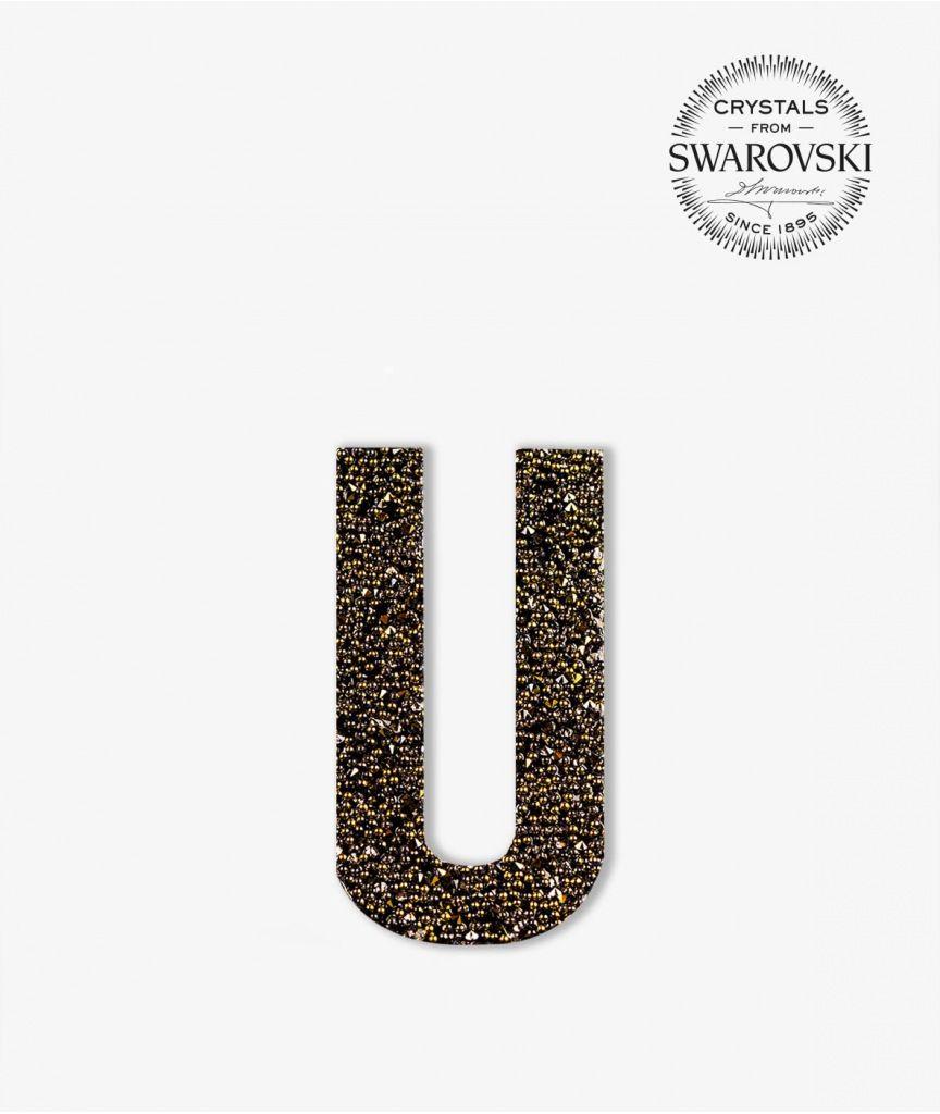 Gold U Logo - Swarovski Letter Gold U Case Factory